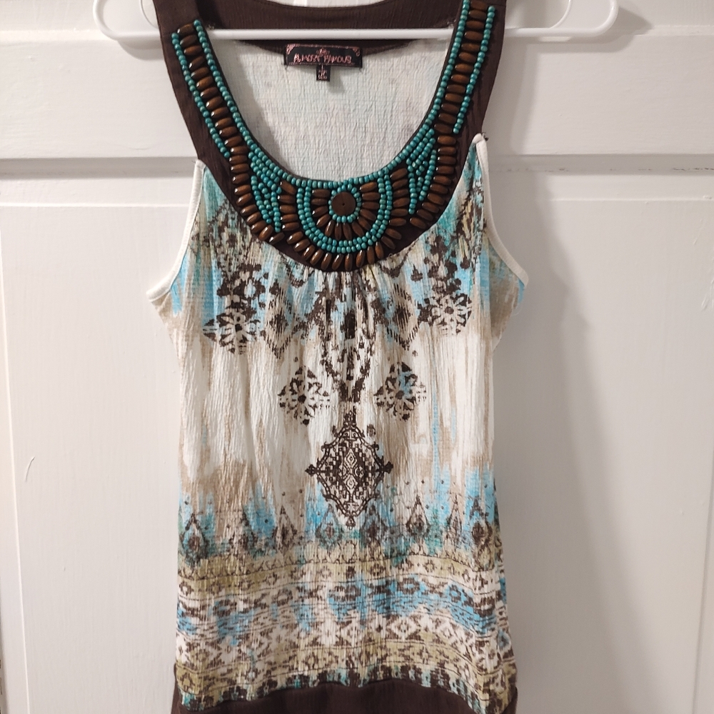 Almost Famous sleeveless top Sz L